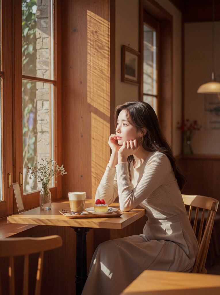 Aging Is Not a Decline — It's a Design woman with coffee by window